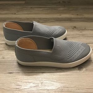 Soda Gray Engineered Textured Knit Slip On Sneakers
